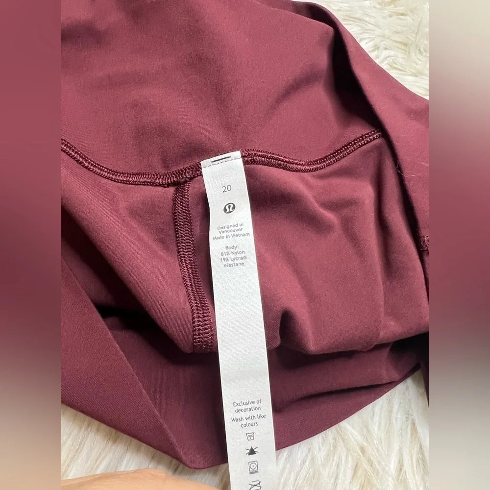 Lululemon Align High-Rise Pant 28” – Cassis (Maroon), Size 20 (NWOT)